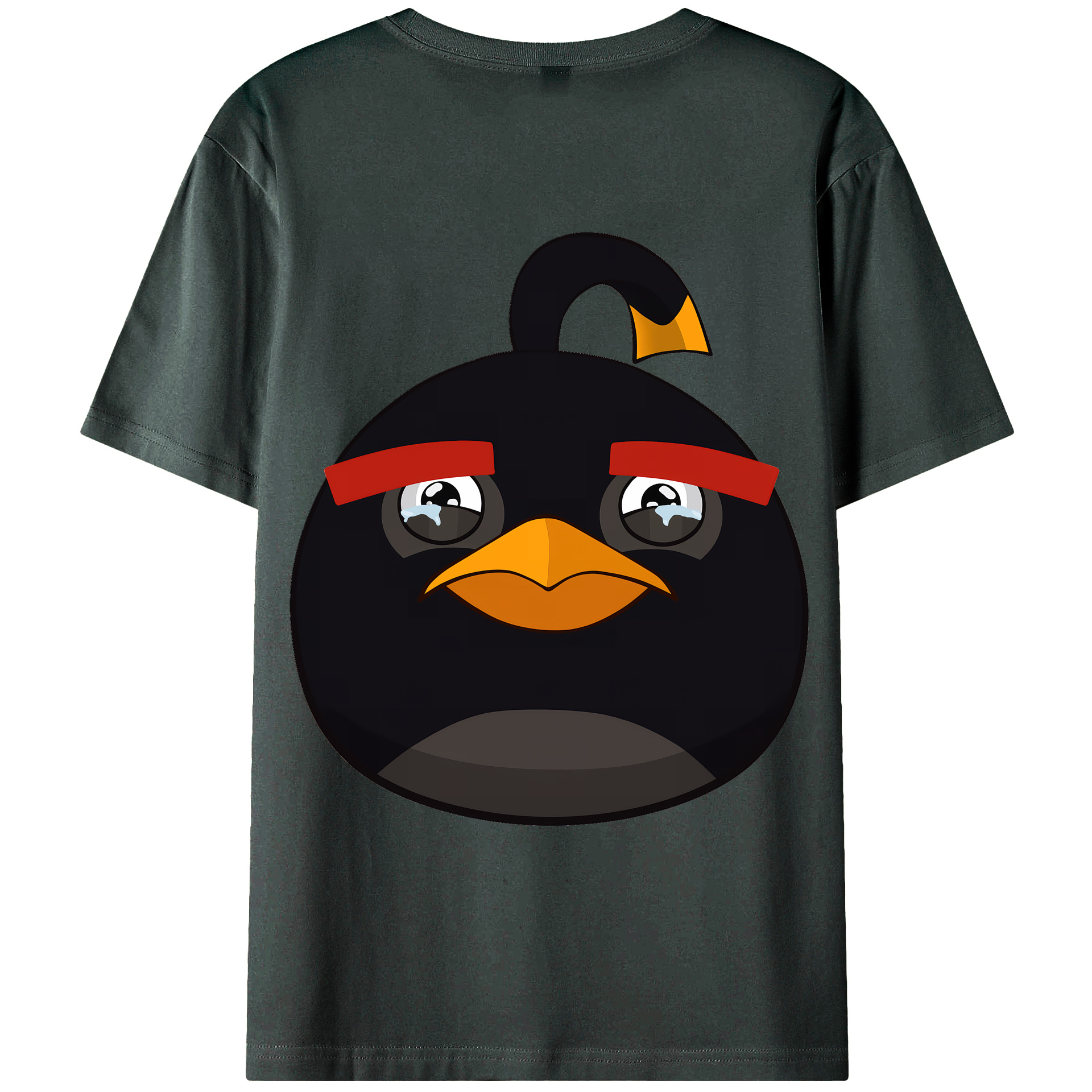 （画像用） Angry Birds アングリーバード 綿100％ メンズ半袖Tシャツ（バックプリント） 通気性